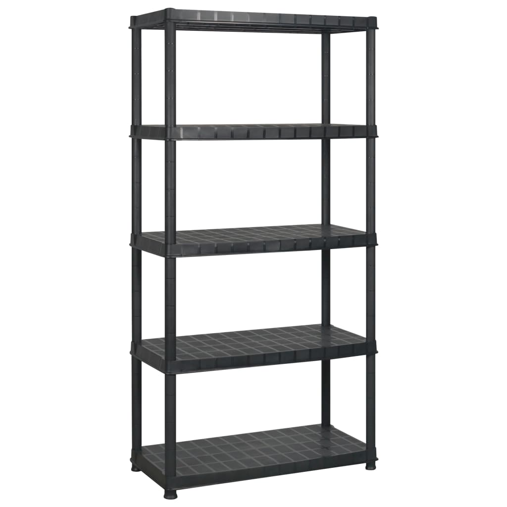 vidaXL Storage Shelf 5-Tier Black 183x45.7x185 cm Plastic