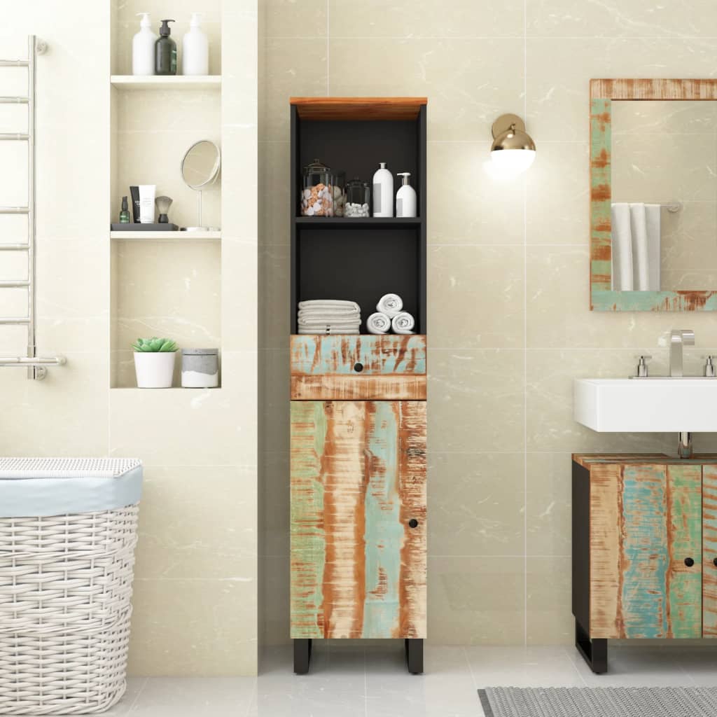 vidaXL Bathroom Cabinet 38x33x160 cm Solid Wood Reclaimed