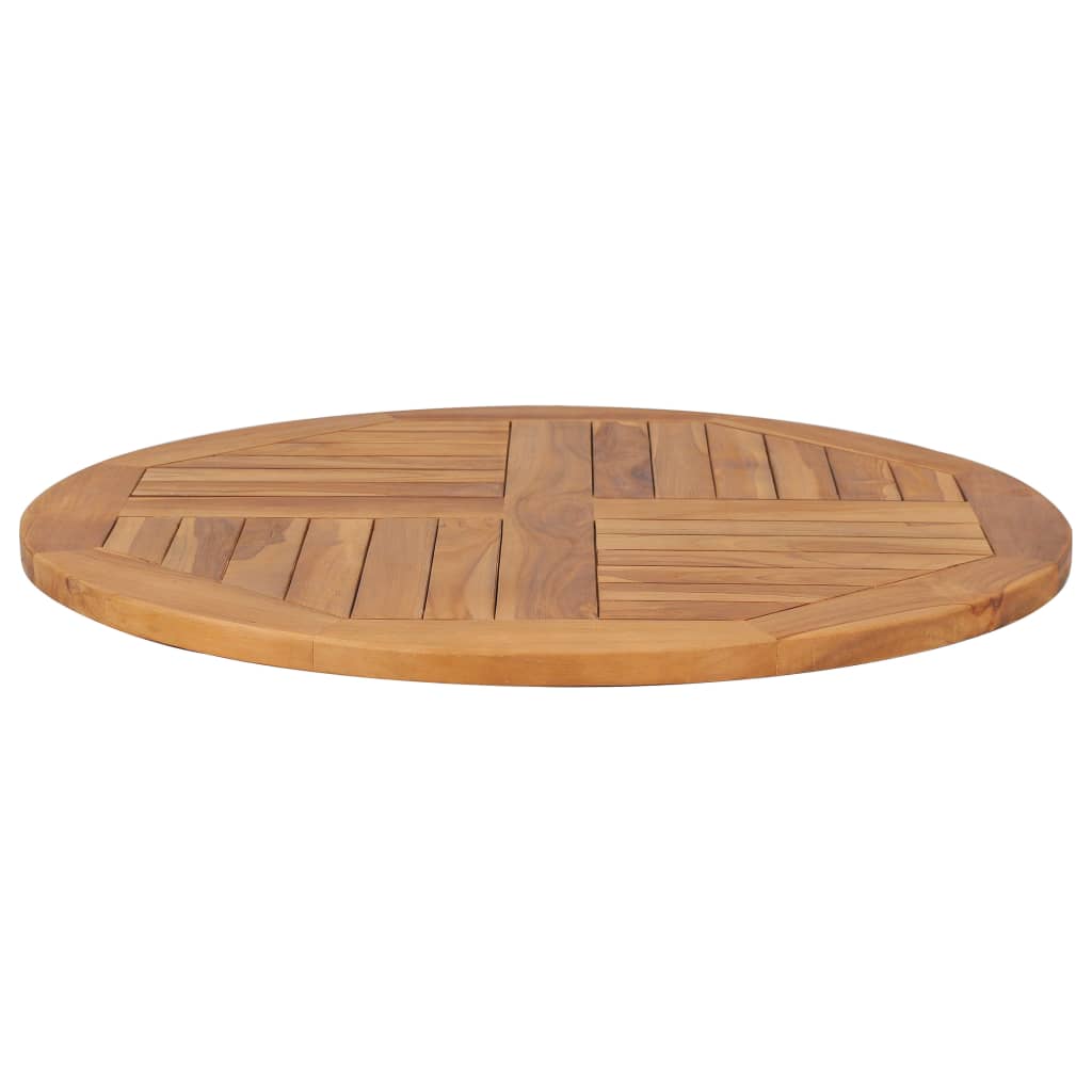 vidaXL Table Top Solid Teak Wood Round 2.5 cm 80 cm