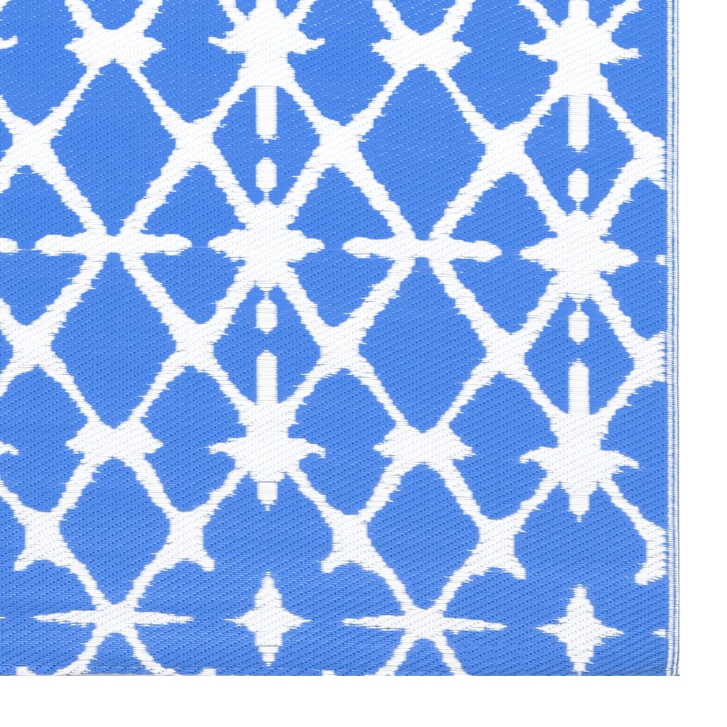 vidaXL Outdoor Carpet Blue and White 140x200 cm PP