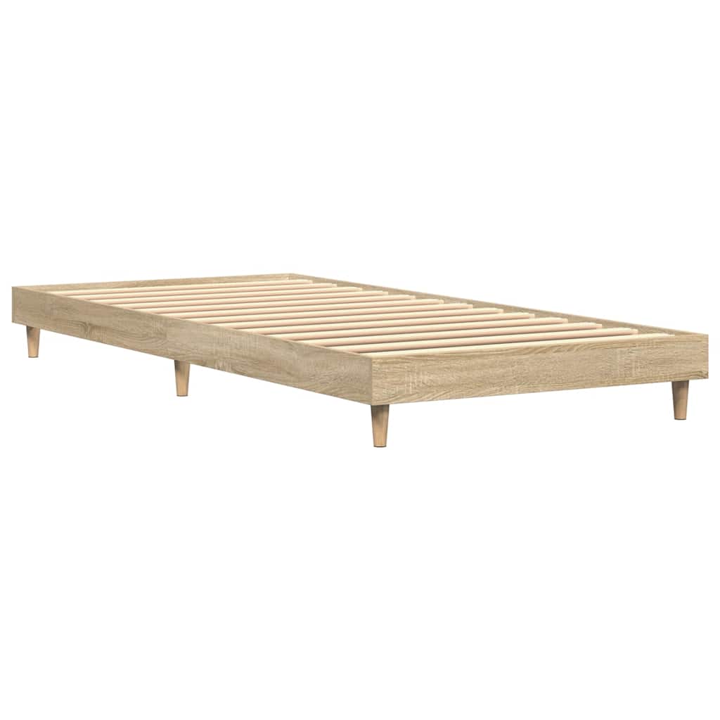 vidaXL Bed Frame Sonoma Oak 90x190 cm Single Engineered Wood | vidaXL.co.uk