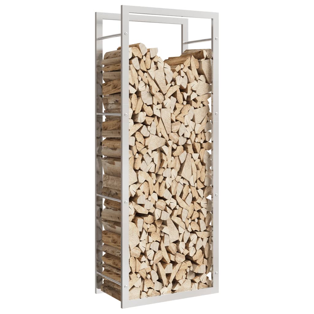 vidaXL Firewood Rack 50x28x132 cm Stainless Steel