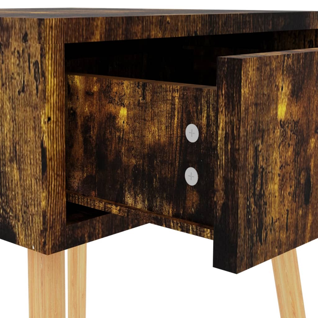 vidaXL Bedside Cabinet Smoked Oak 40x40x56 cm Engineered Wood