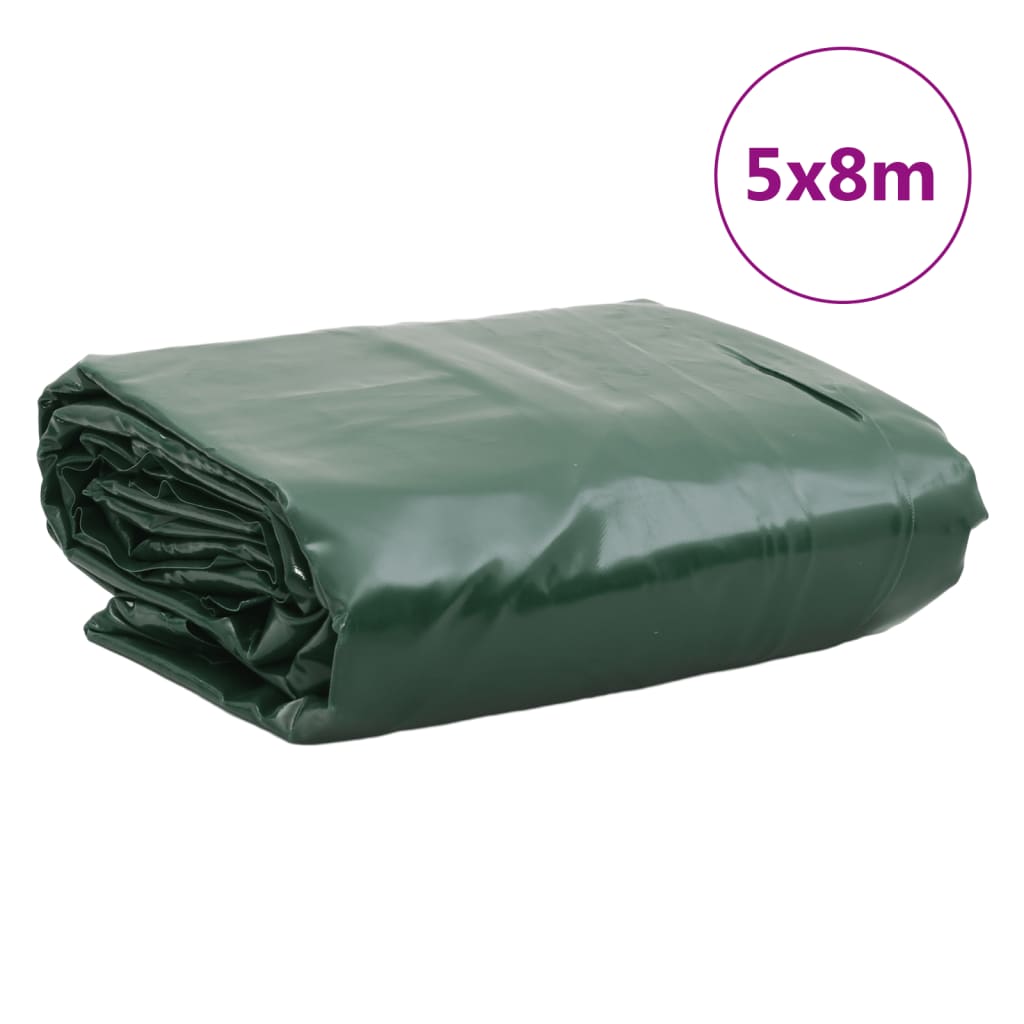 vidaXL Tarpaulin Green 5x8 m 650 g/m²