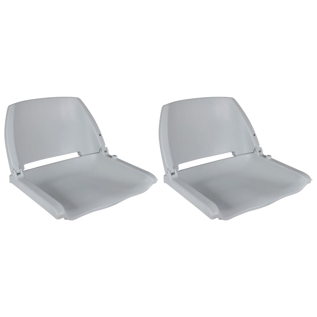 vidaXL Boat Seats 2 pcs Foldable Backrest No Pillow Grey 41x51x48 cm