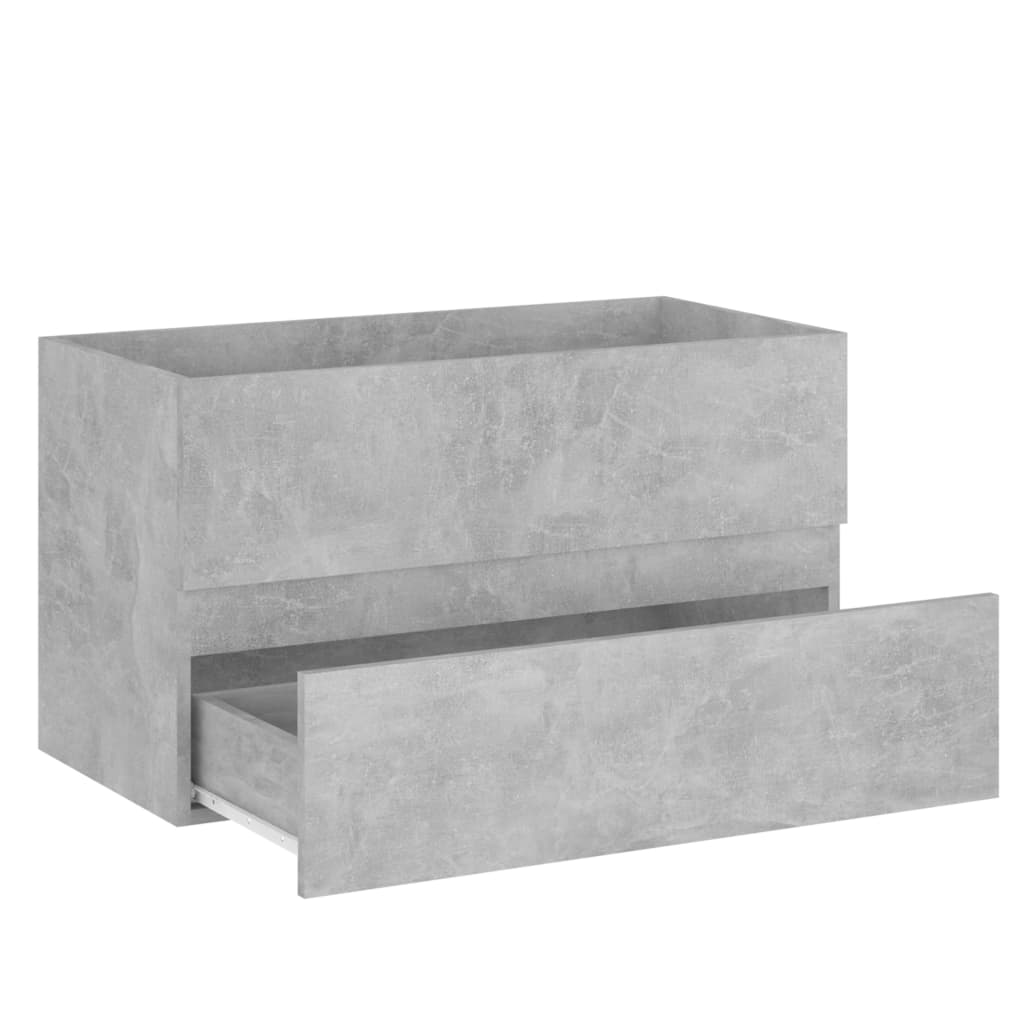 vidaXL Sink Cabinet Concrete Grey 80x38.5x45 cm Engineered Wood