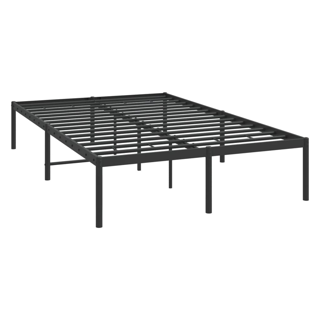 vidaXL Metal Bed Frame Black 120x190 cm Small Double