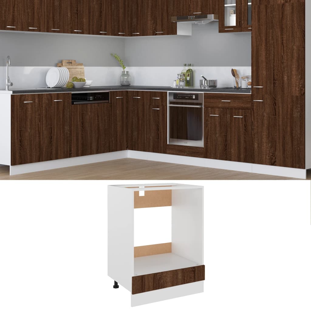vidaXL Oven Cabinet Brown Oak 60x46x81.5 cm Engineered Wood