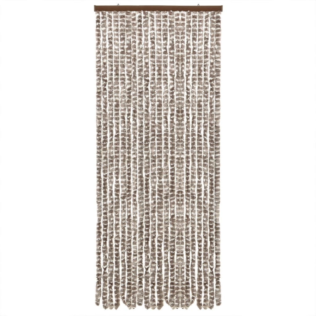 vidaXL Fly Curtain Taupe and White 56x200 cm Chenille