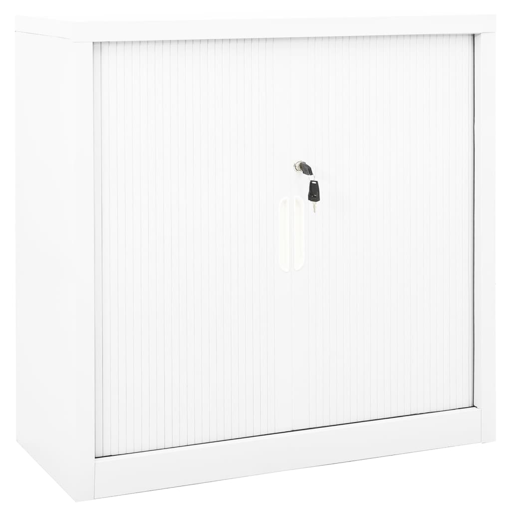 vidaXL Sliding Door Cabinet White 90x40x90 cm Steel