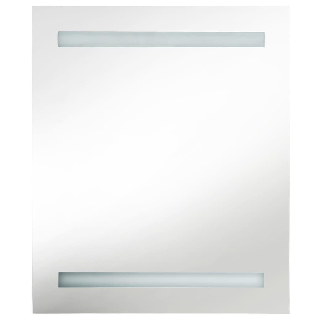 vidaXL LED Bathroom Mirror Cabinet White and Oak 50x14x60 cm