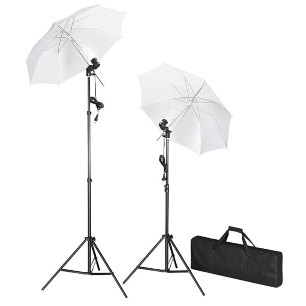 vidaXL Photo Studio Kit with Backdrops Lamps and Umbrellas