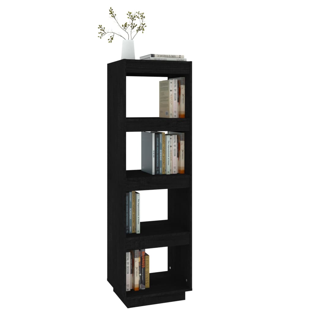 vidaXL Book Cabinet/Room Divider Black 40x35x135 cm Solid Pinewood