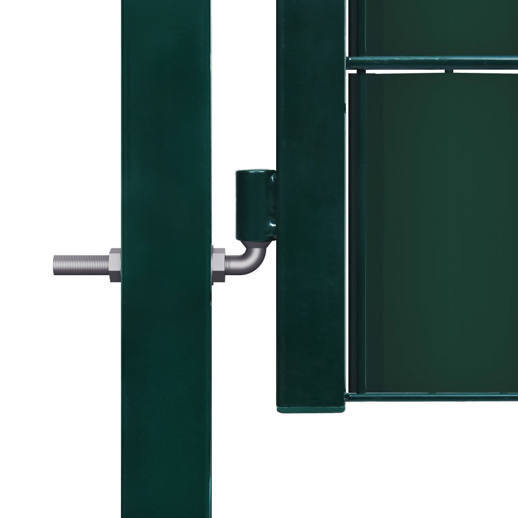 vidaXL Fence Gate PVC and Steel 100x101 cm Green