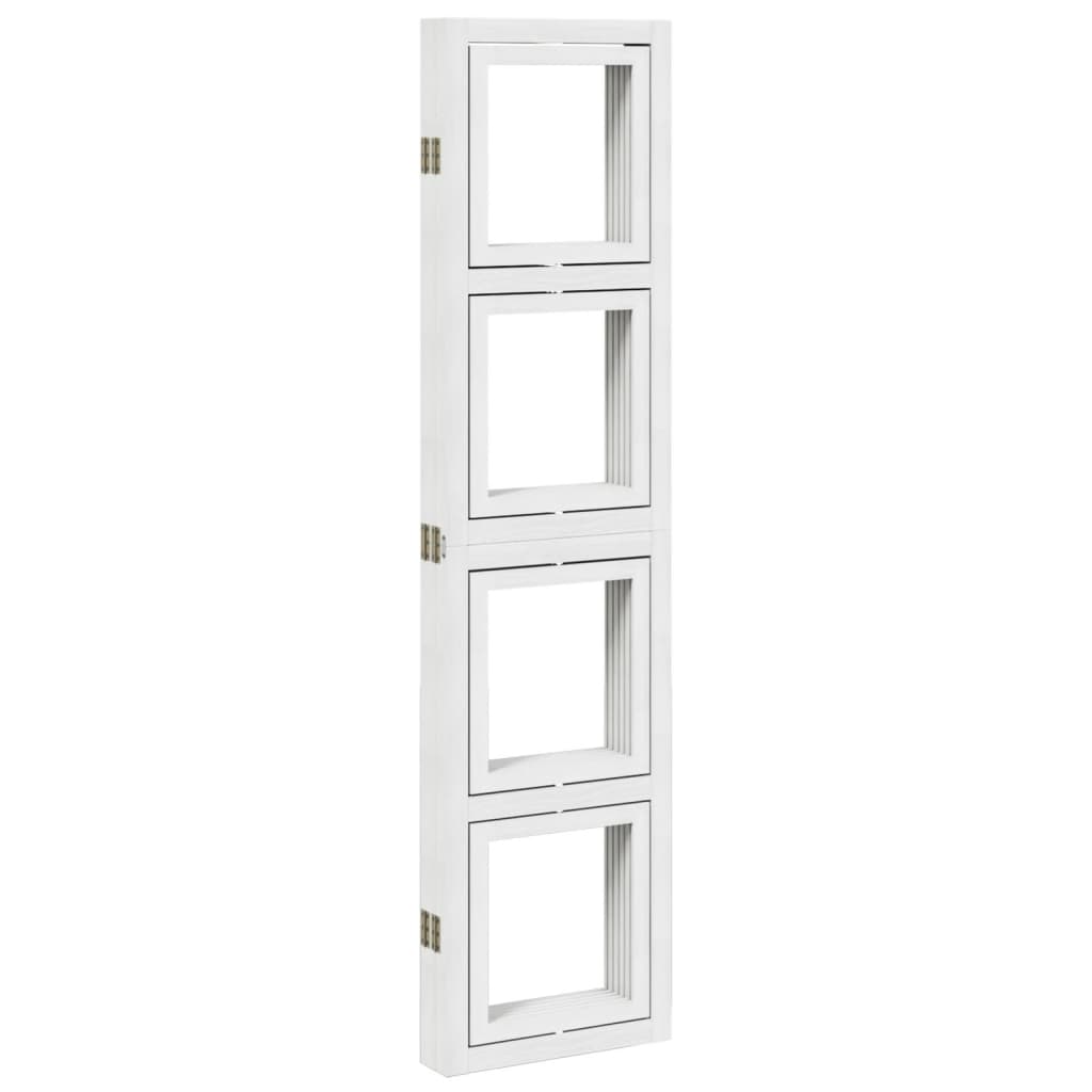 vidaXL Room Divider 5 Panels White Solid Wood Paulownia
