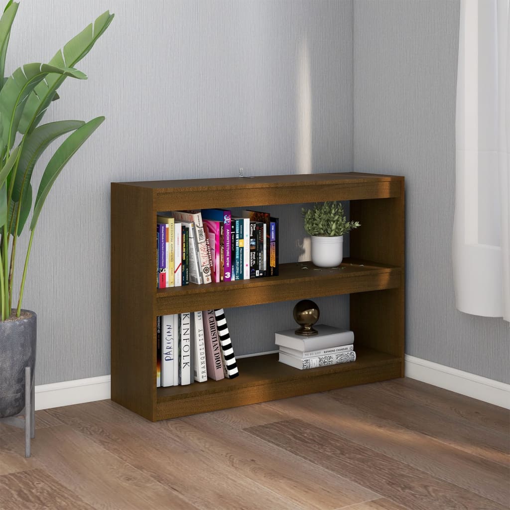 vidaXL Book Cabinet Room Divider Honey Brown 100x30x71.5 cm Pinewood