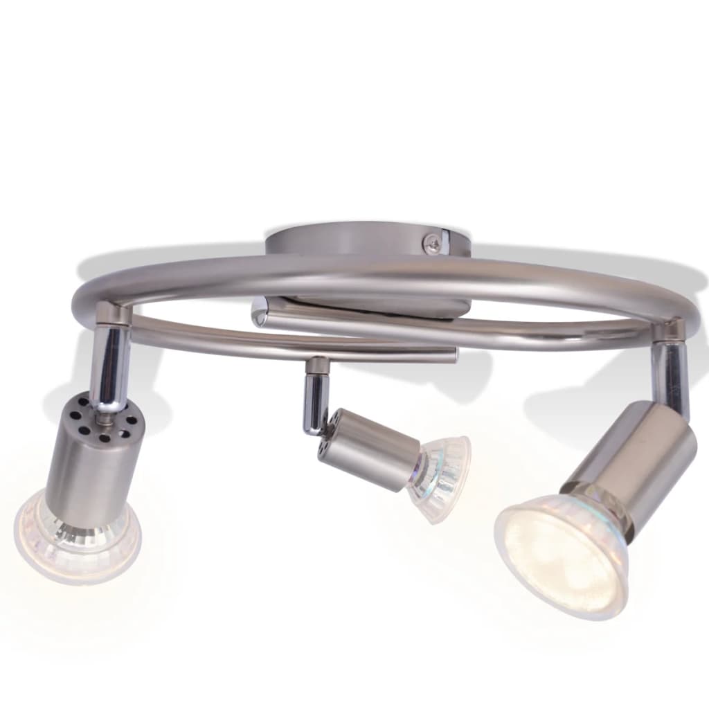 vidaXL Ceiling Lamp with 3 LED Spotlights Satin Nickel