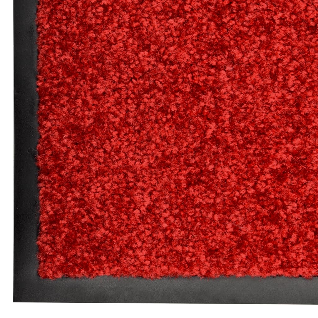 vidaXL Doormat Washable Red 120x180 cm