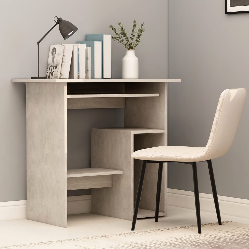 vidaXL Desk Concrete Grey 80x45x74 cm Engineered Wood