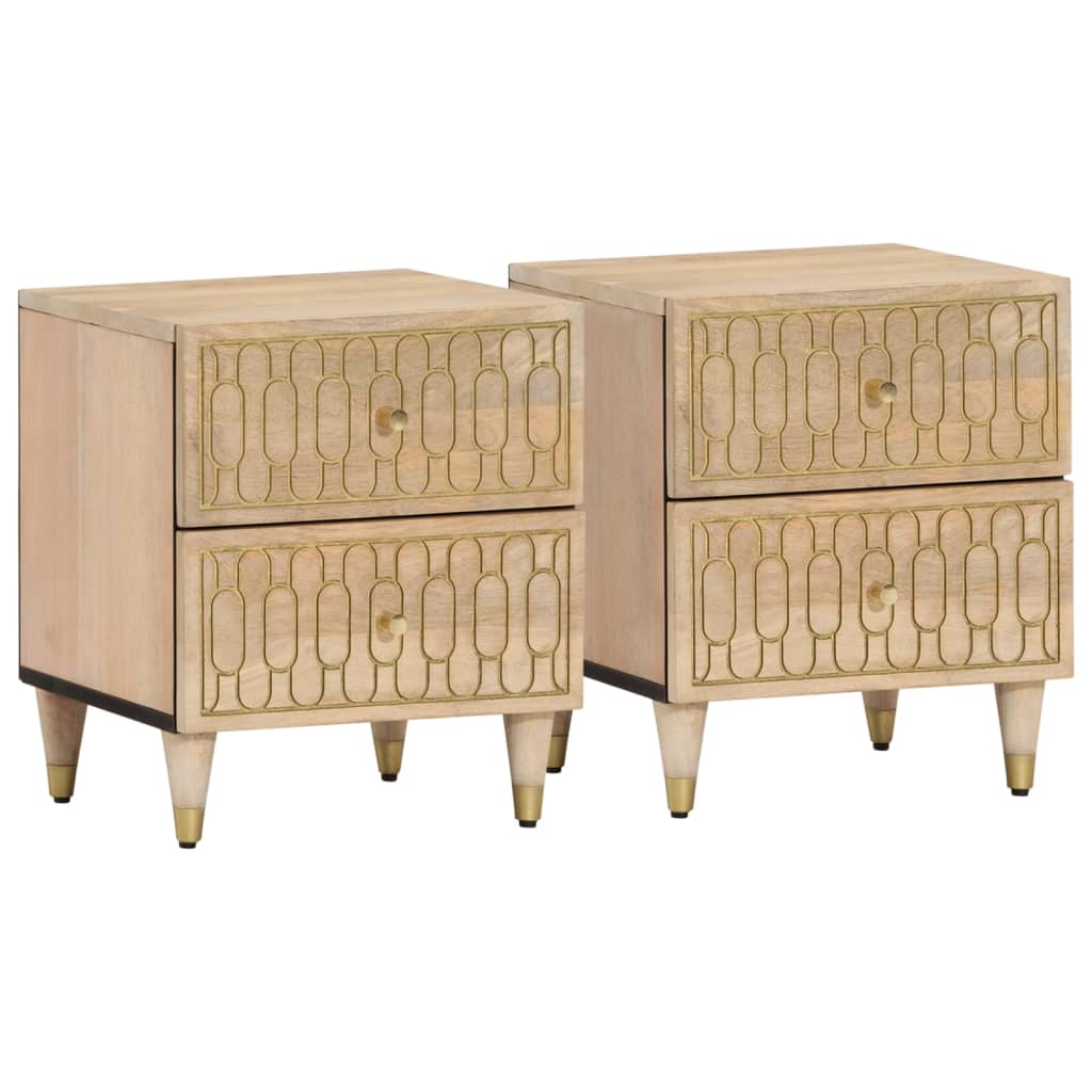 vidaXL Bedside Cabinets 2 pcs 40x33x46 cm Solid Wood Mango