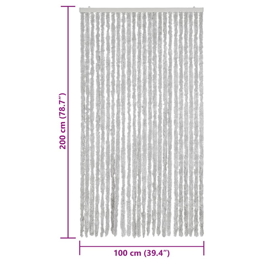 vidaXL Fly Curtain Grey 100x200 cm Chenille