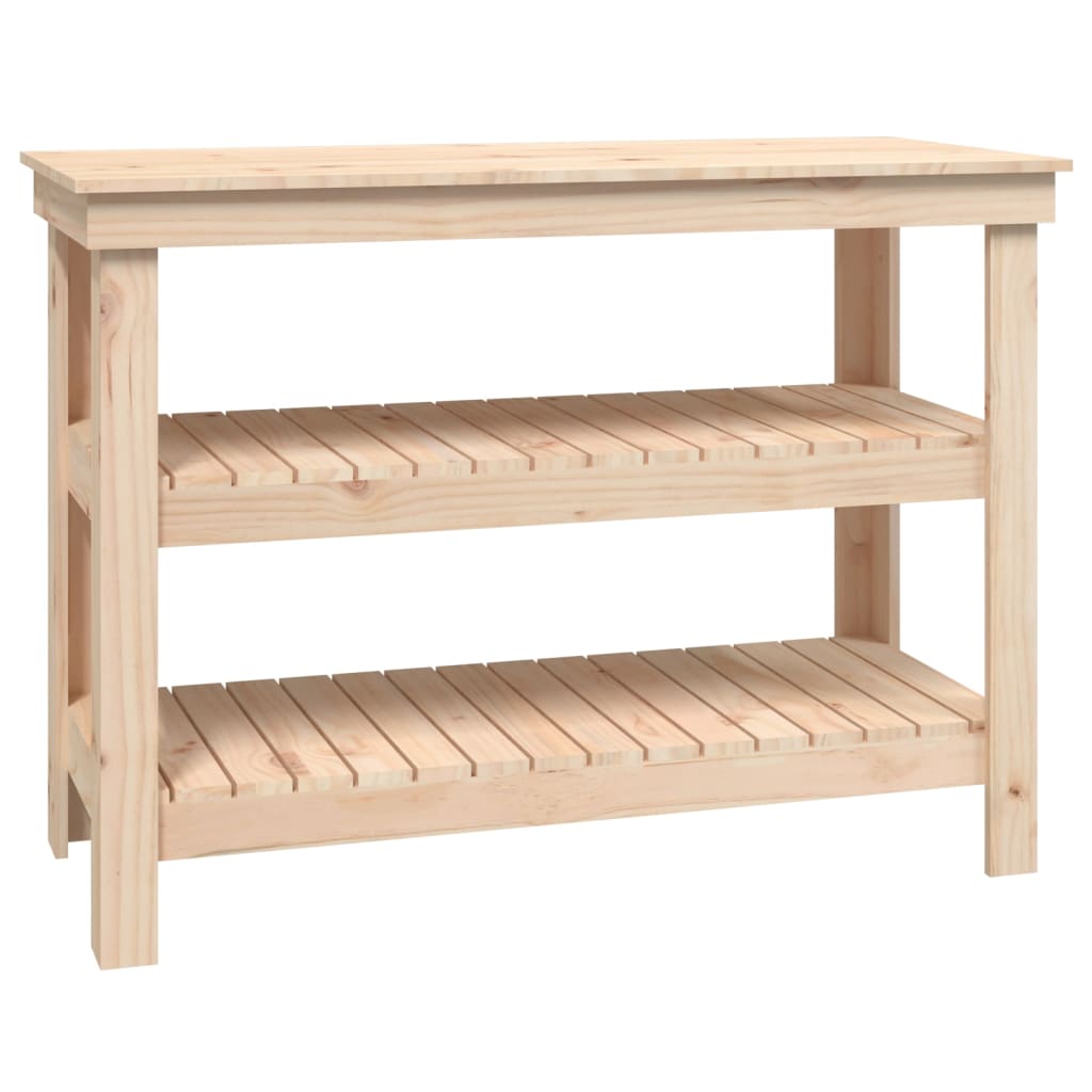 vidaXL Work Bench 110.5x50x80 cm Solid Wood Pine