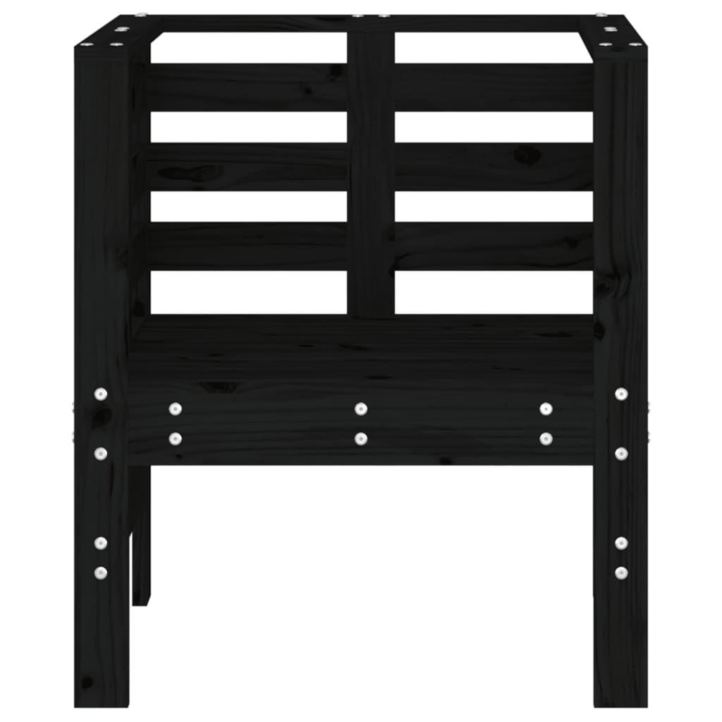 vidaXL Garden Chairs 2 pcs Black 61.5x53x71 cm Solid Wood Pine