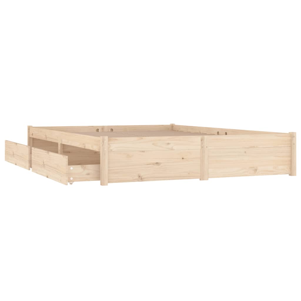 vidaXL Bed Frame with Drawers 140x190 cm