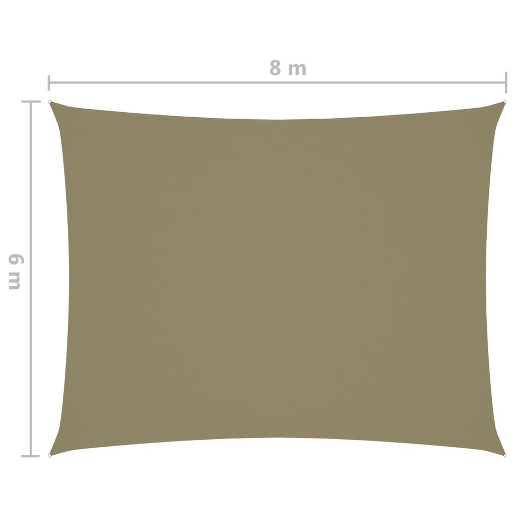vidaXL Sunshade Sail Oxford Fabric Rectangular 6x8 m Beige
