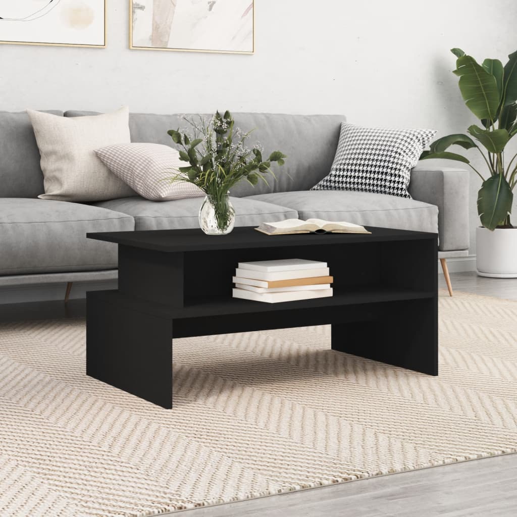 vidaXL Coffee Table Black 90x55x42.5 cm Engineered Wood