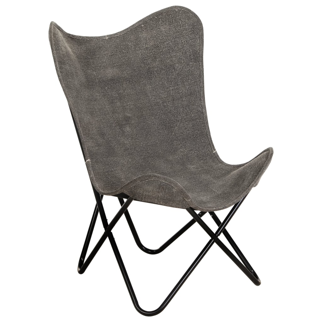 vidaXL Butterfly Chair Anthracite Canvas
