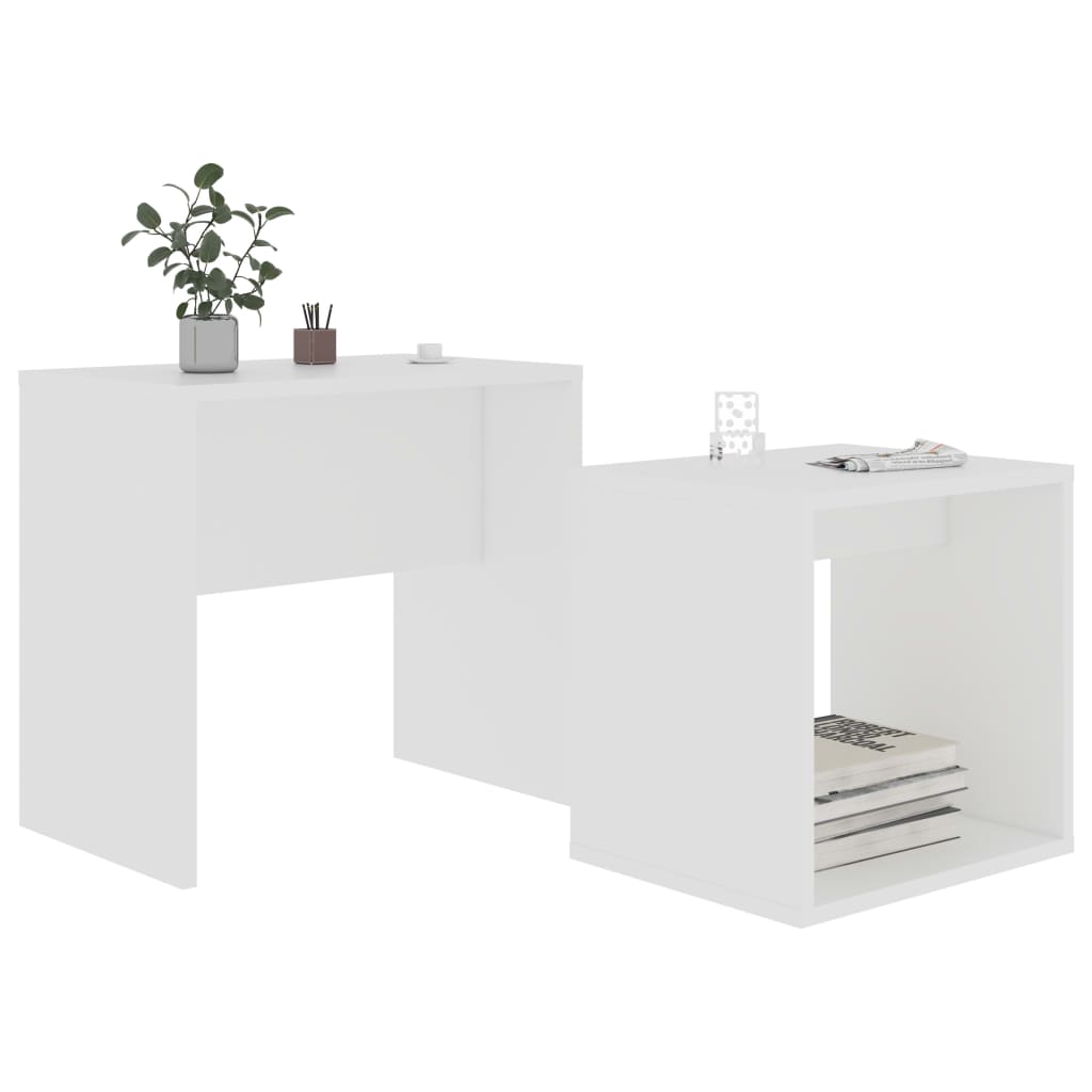 vidaXL Coffee Table Set White 48x30x45 cm Chipboard