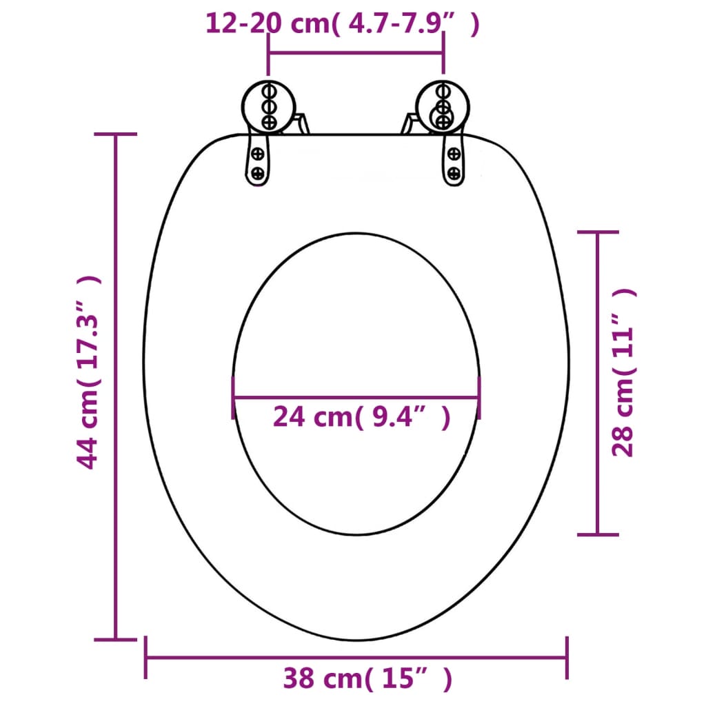 vidaXL WC Toilet Seat with Lid MDF Penguin Design