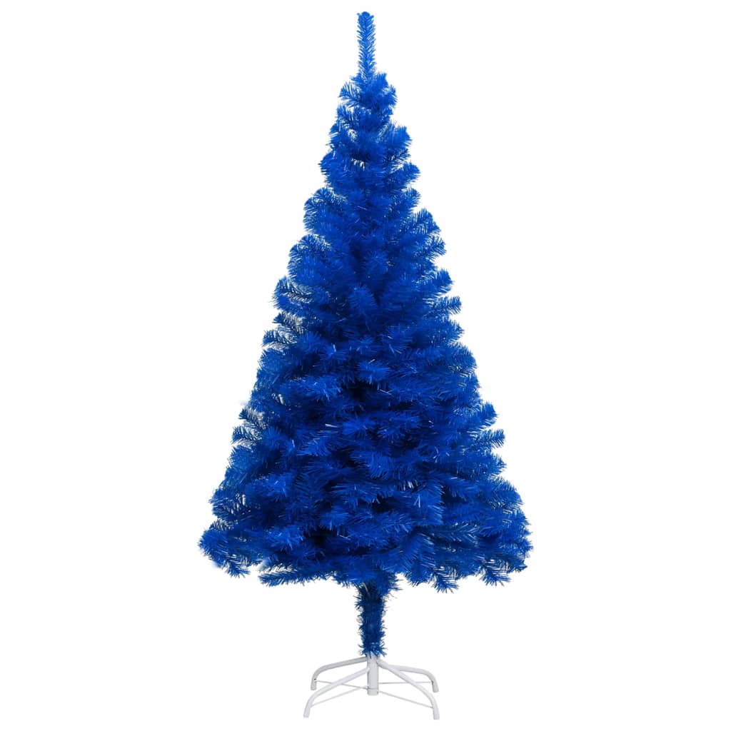 vidaXL Artificial Pre-lit Christmas Tree with Stand Blue 240 cm PVC