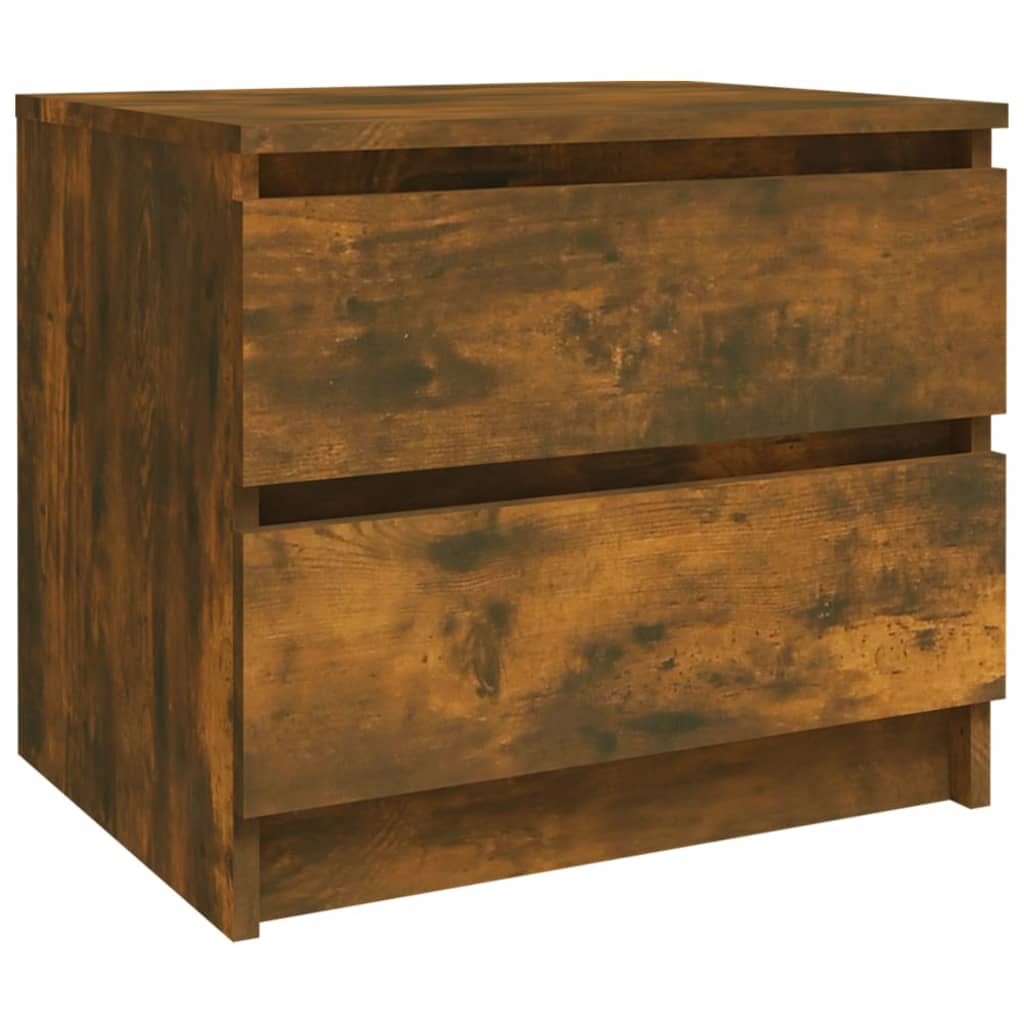 vidaXL Bed Cabinets 2 pcs Smoked Oak 50x39x43.5 cm Engineered Wood