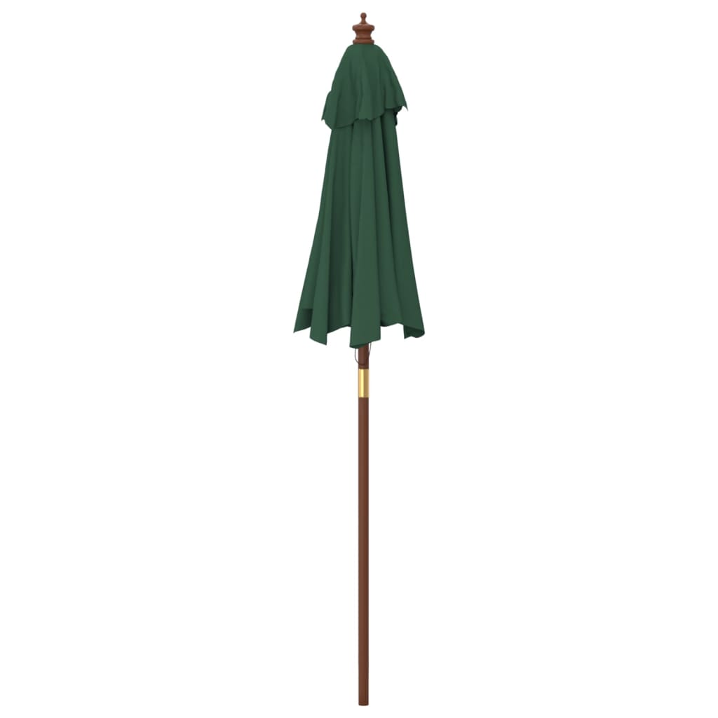 vidaXL Garden Parasol with Wooden Pole Green 196x231 cm