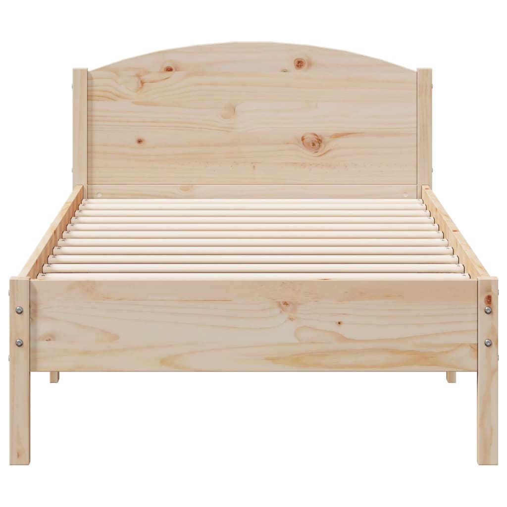 vidaXL Bed Frame with Headboard 100x200 cm Solid Wood Pine