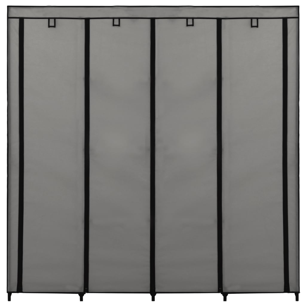 vidaXL Wardrobe with 4 Compartments Grey 175x45x170 cm