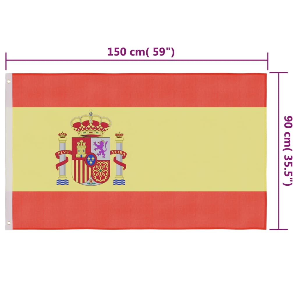vidaXL Spain Flag and Pole Aluminium 4 m