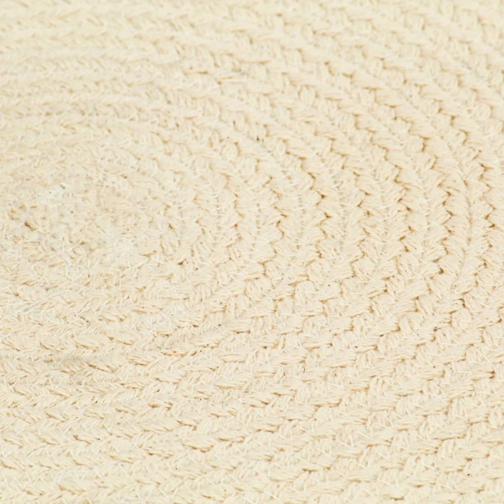 vidaXL Placemats 4 pcs Plain Natural 38 cm Round Cotton vidaXL.co.uk