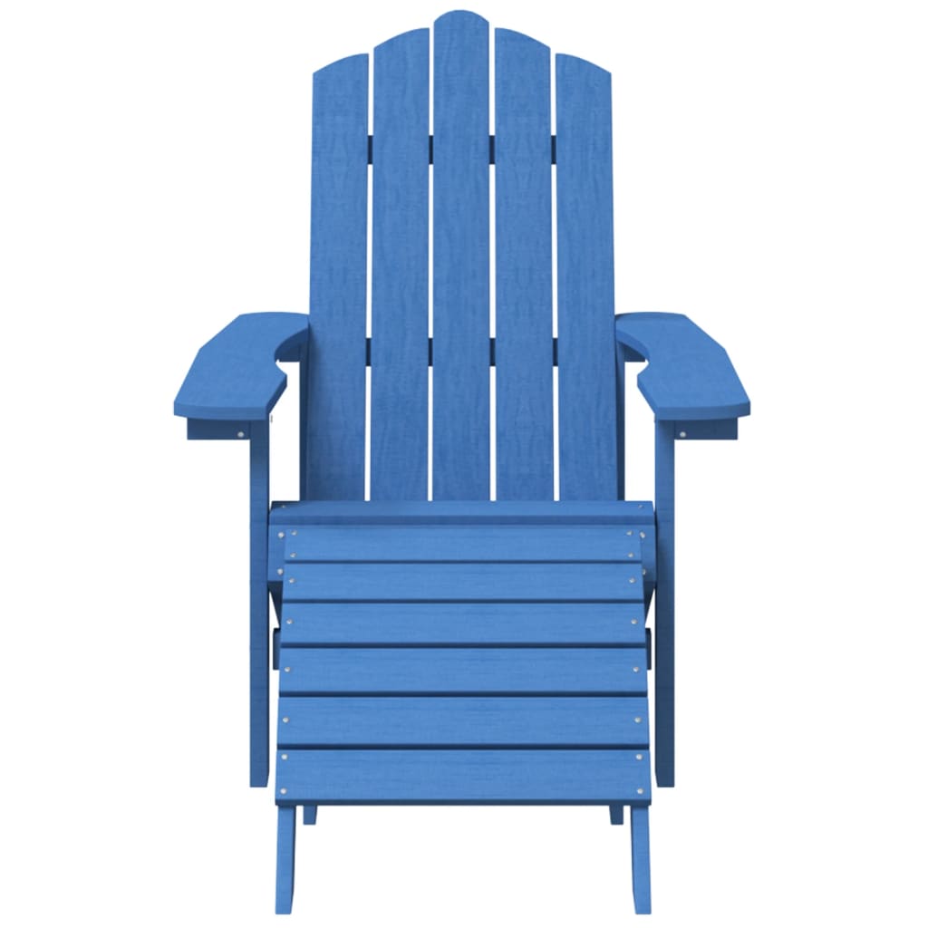 vidaXL Garden Adirondack Chairs with Footstool & Table HDPE Aqua Blue