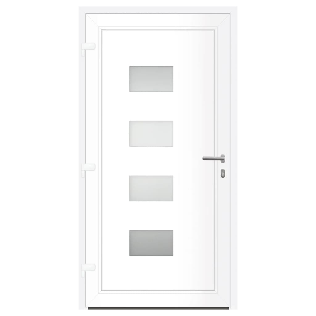 vidaXL Front Door White 100x200 cm Aluminium and PVC