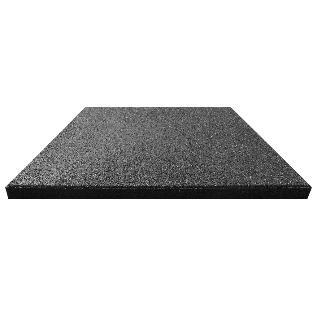 vidaXL Fall Protection Tiles 18 pcs Rubber 50x50x3 cm Black