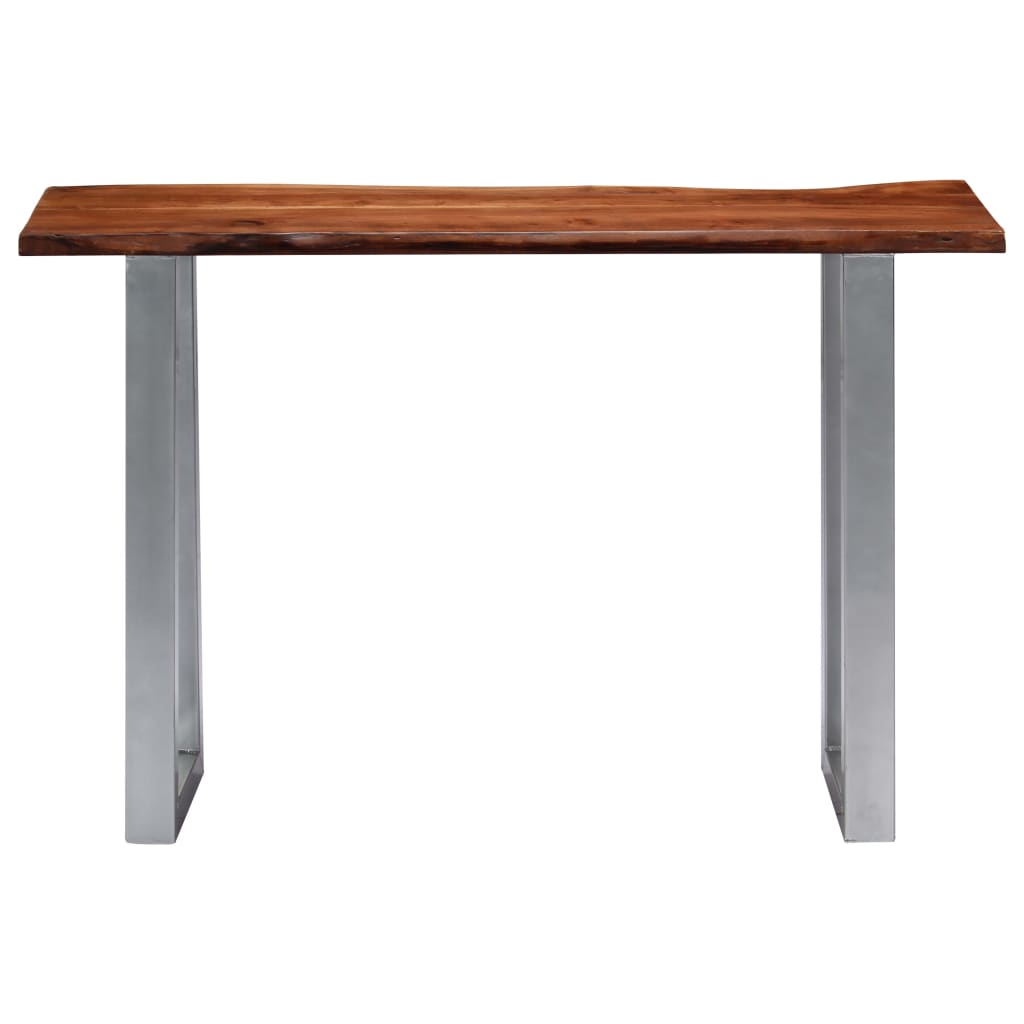 vidaXL Console Table 115x35x76 cm Solid Aacia Wood and Iron