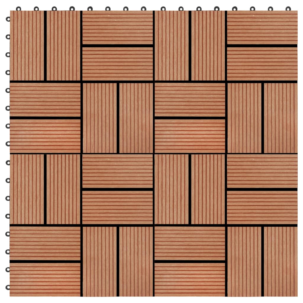 vidaXL 22 pcs Decking Tiles 30x30 cm 2 sqm WPC Teak Colour