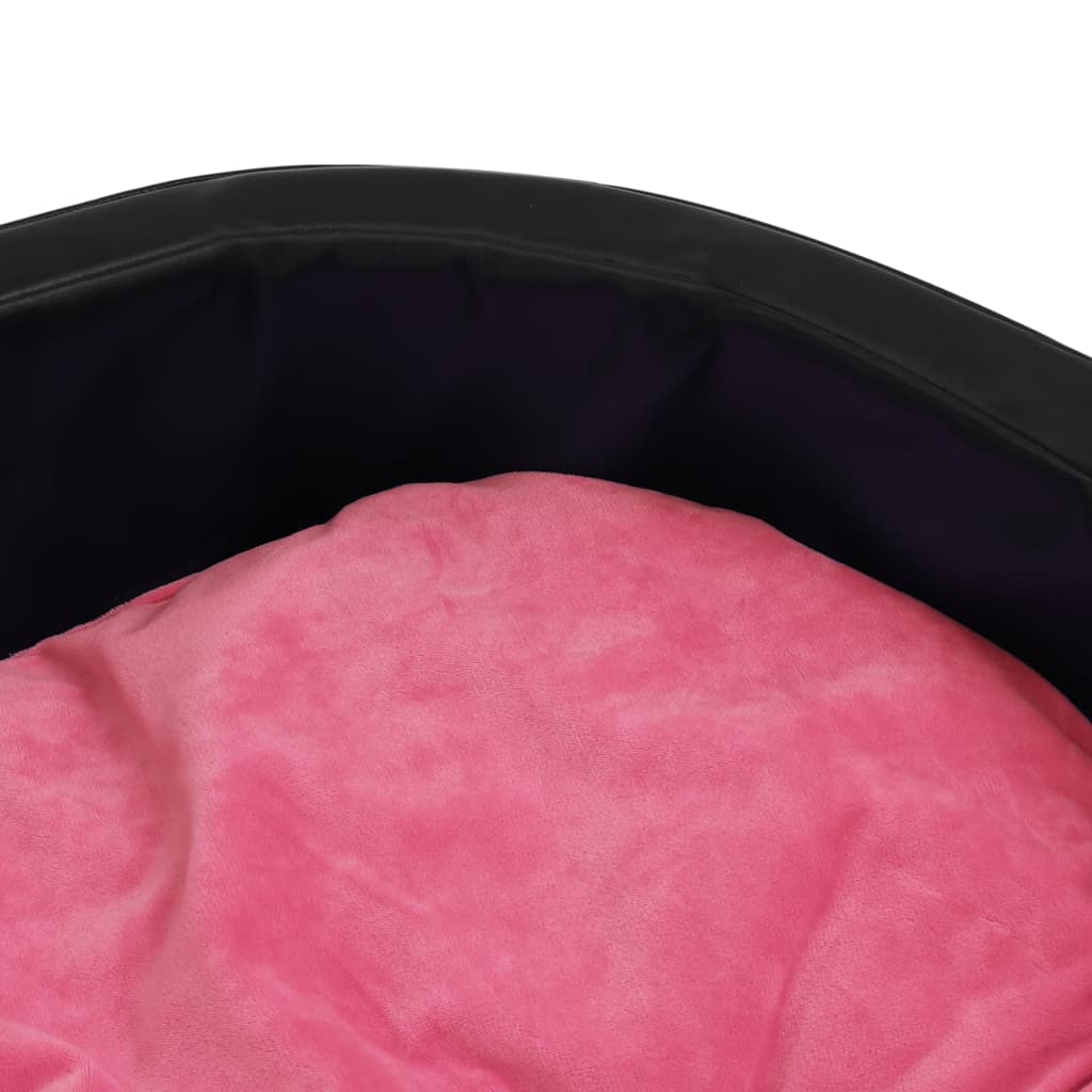 vidaXL Dog Bed Black and Pink 99x89x21 cm Plush and Faux Leather