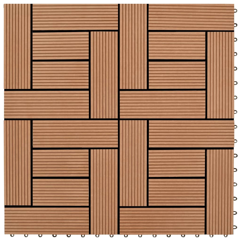 vidaXL 22 pcs Decking Tiles 30x30 cm 2 sqm WPC Black