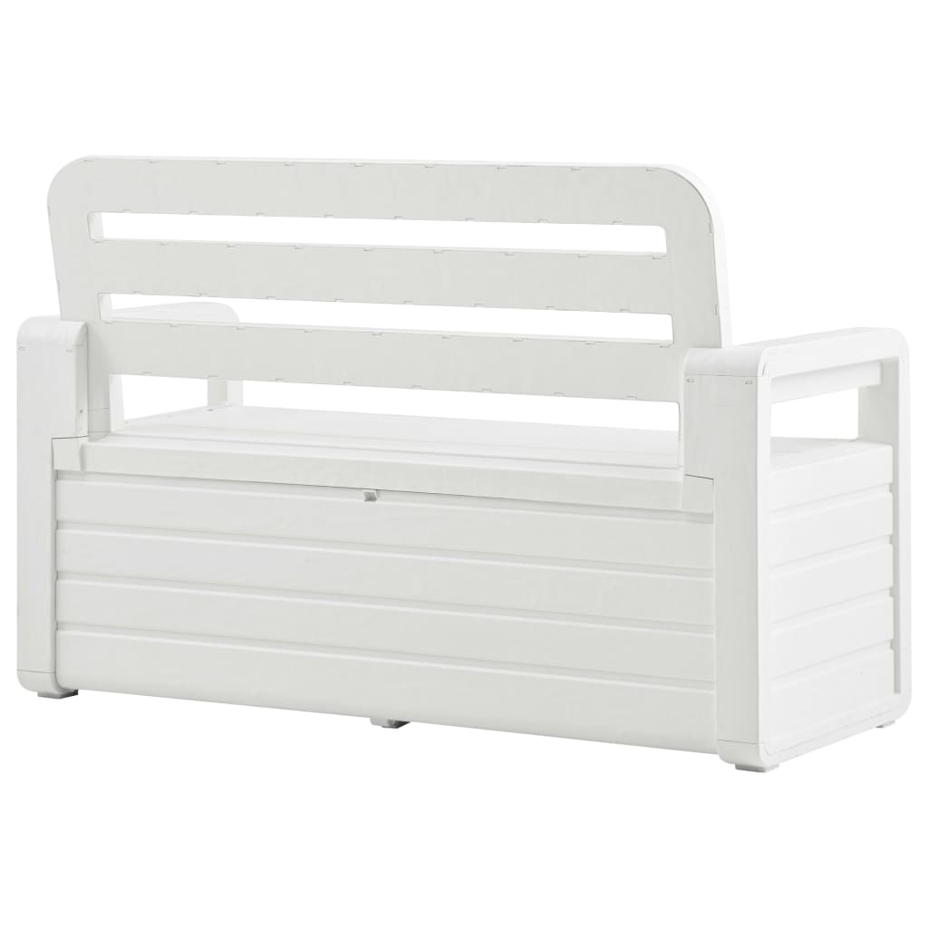 vidaXL Garden Storage Bench 132.5 cm Plastic White