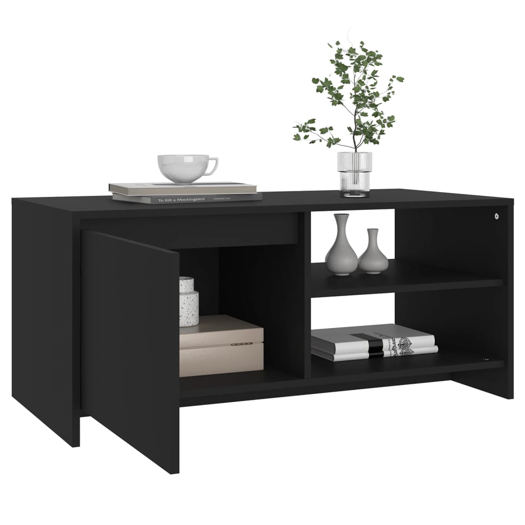 vidaXL Coffee Table Black 102x50x45 cm Engineered Wood