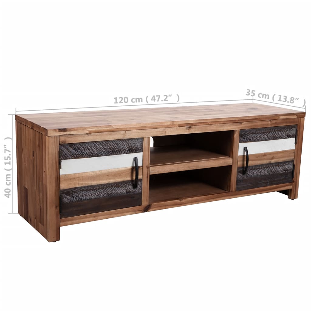 vidaXL TV Cabinet Solid Acacia Wood 120x35x40 cm